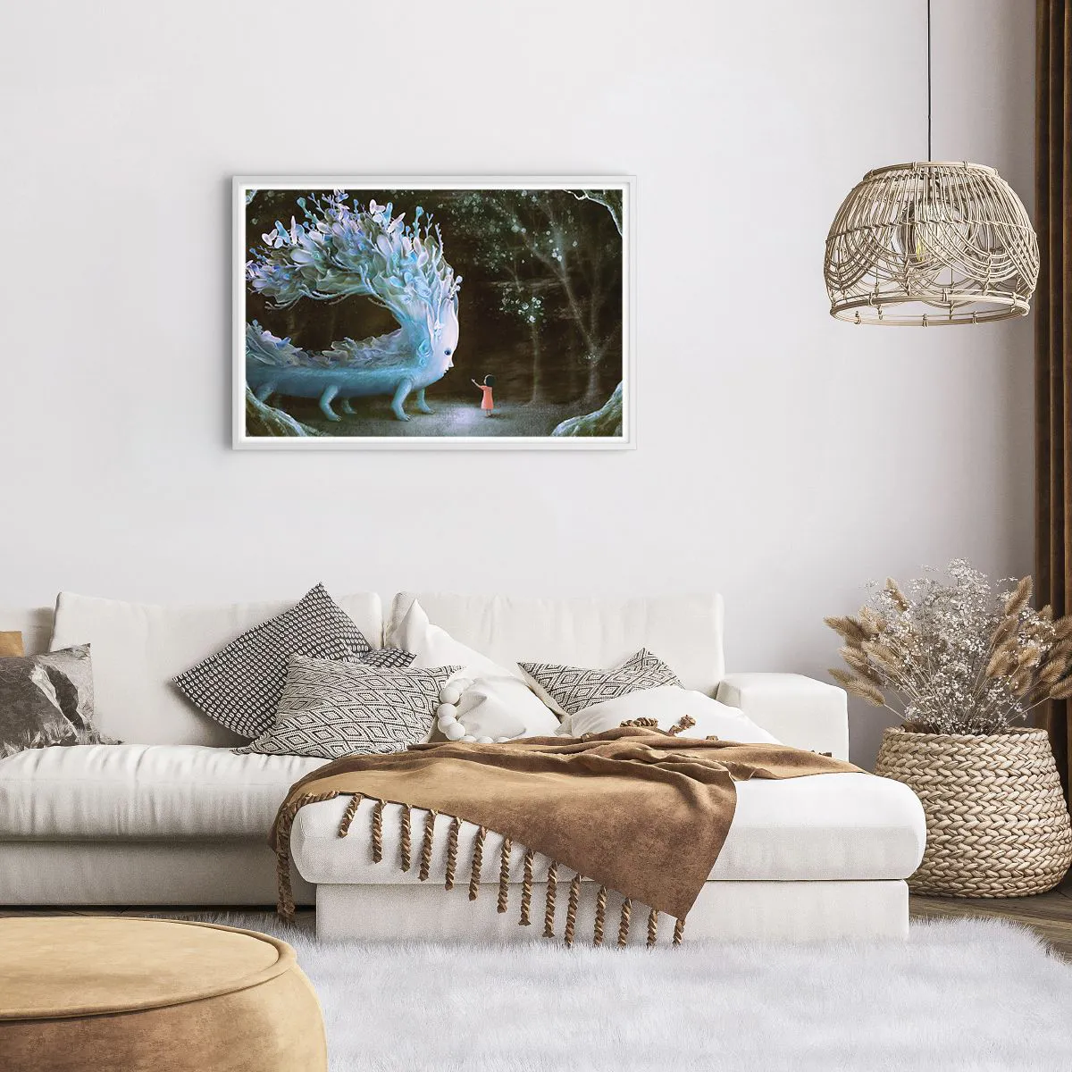 Poster in white frmae - Fantastic Encounter - 91x61 cm