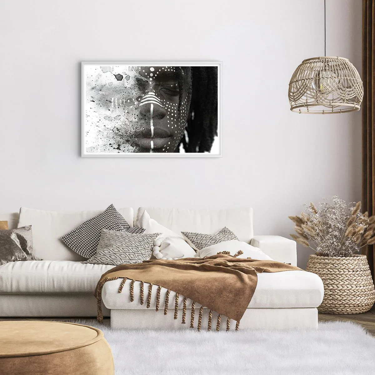 Poster in einem weißen Rahmen - Entdecke den Urgeist - 91x61 cm