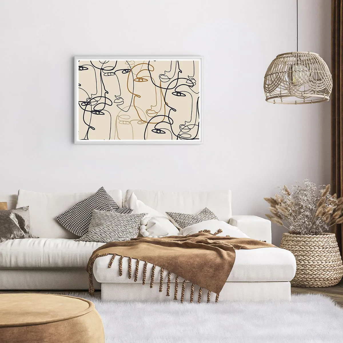 Poster in einem weißen Rahmen - Das Porträt wird multipliziert - 91x61 cm