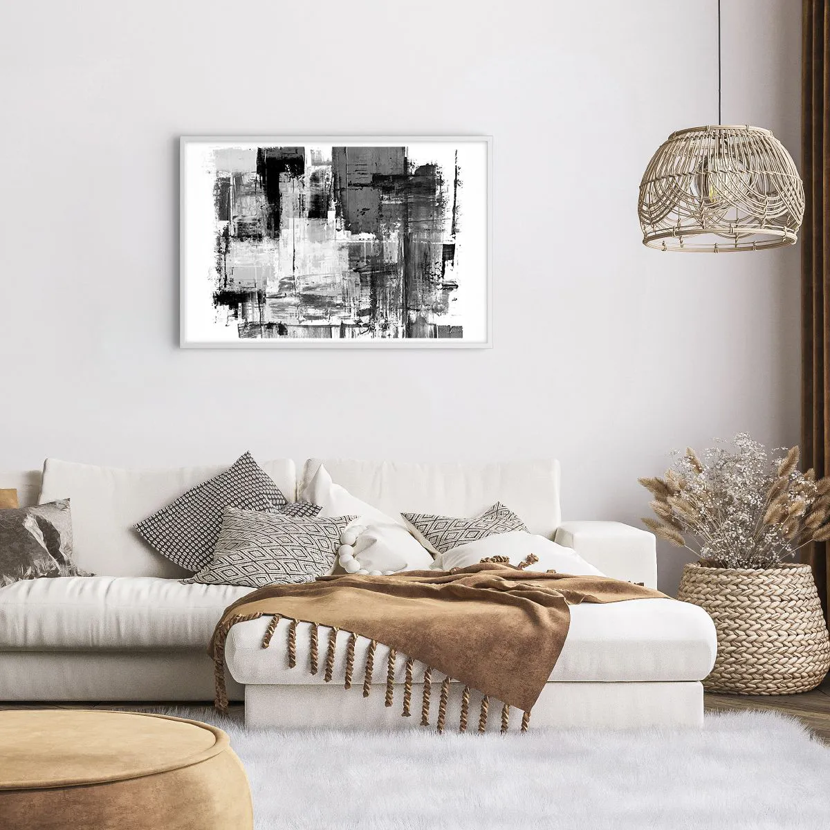 Affisch i vit ram - Grått är vackert - 91x61 cm