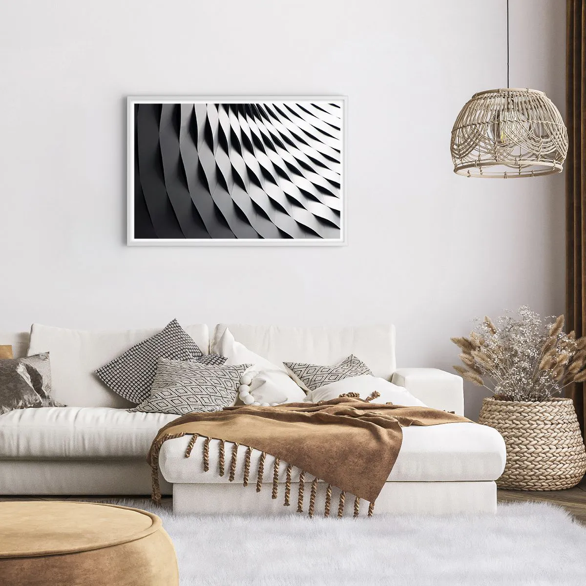 Affiche dans un cadre blanc - Poster - A la surface des vagues - 91x61 cm