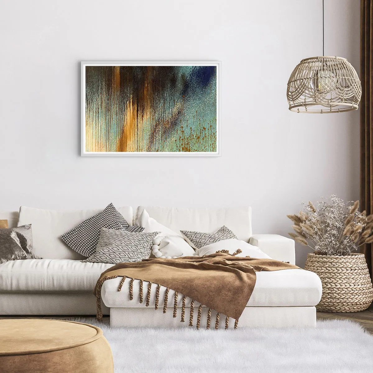 Pôster em moldura branca - Uma composição colorida não acidental - 91x61 cm