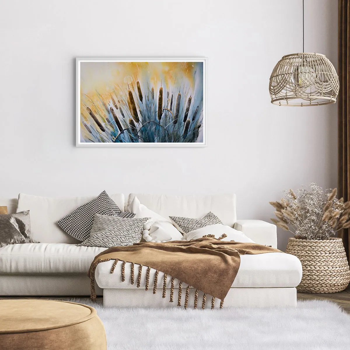 Plakát v bílém rámu - Chlad vody, žár slunce - 91x61 cm