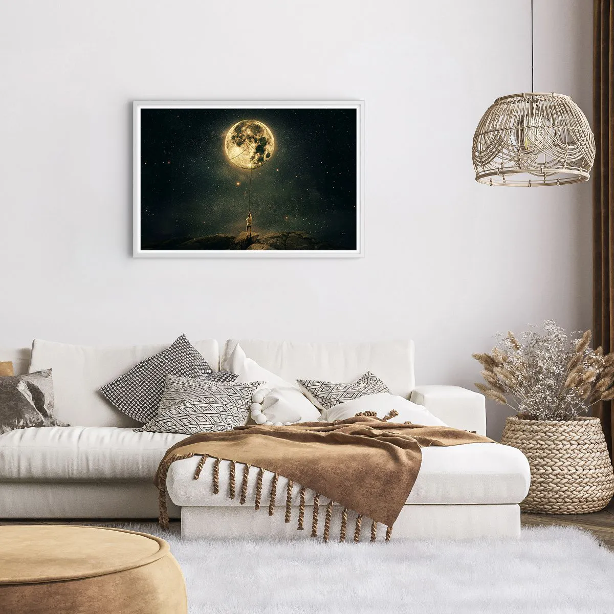 Pôster em moldura branca - Aquele que roubou a lua - 91x61 cm