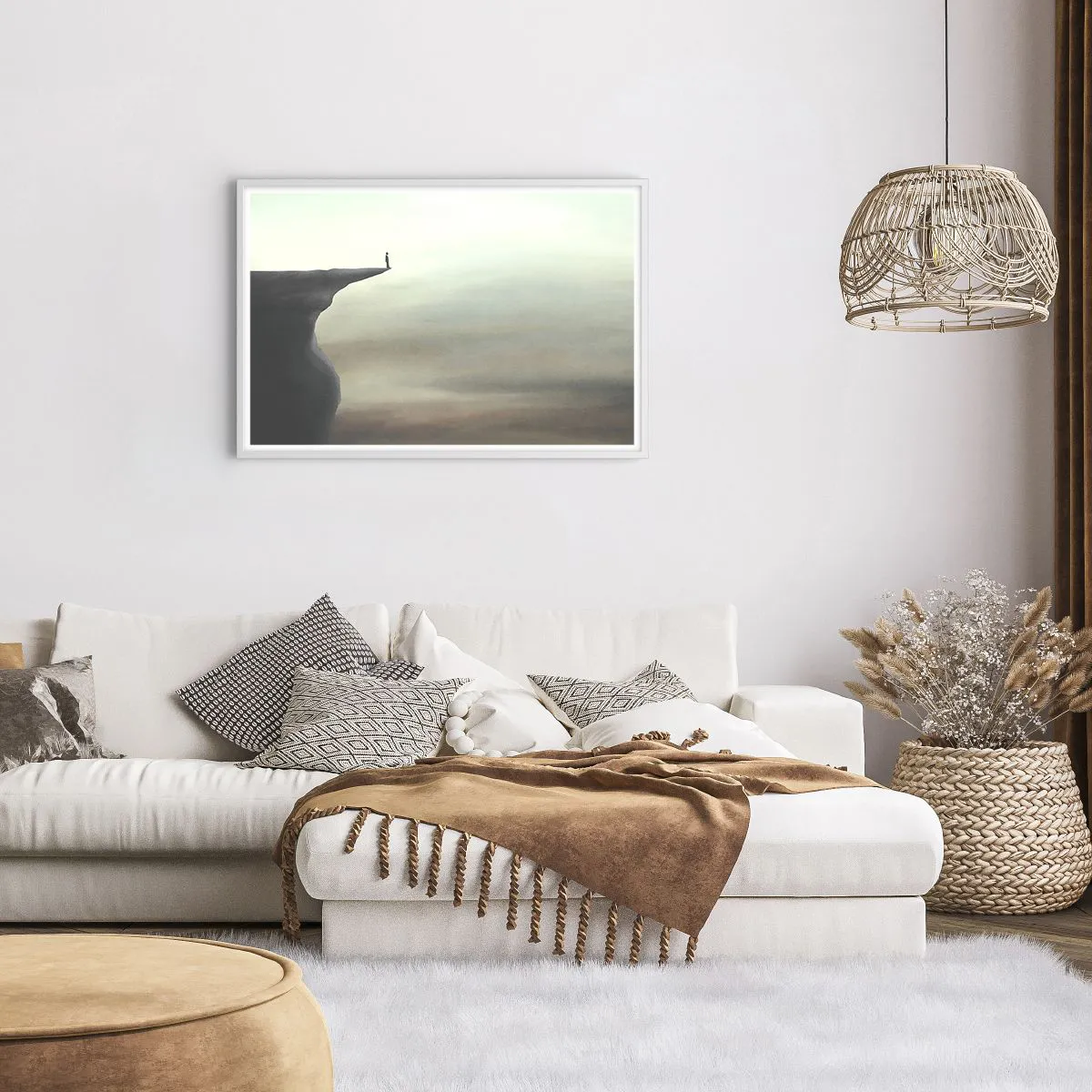 Poster in einem weißen Rahmen - Nach oben, natürlich! - 91x61 cm