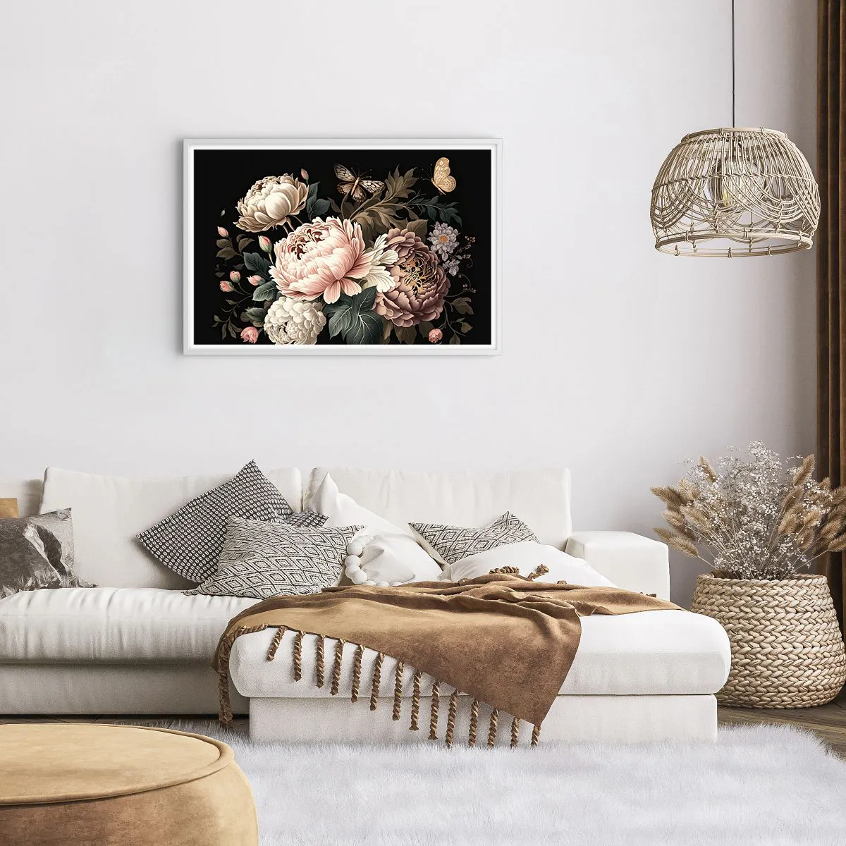 Poster in einem weißen Rahmen - Im Barockstil - 91x61 cm