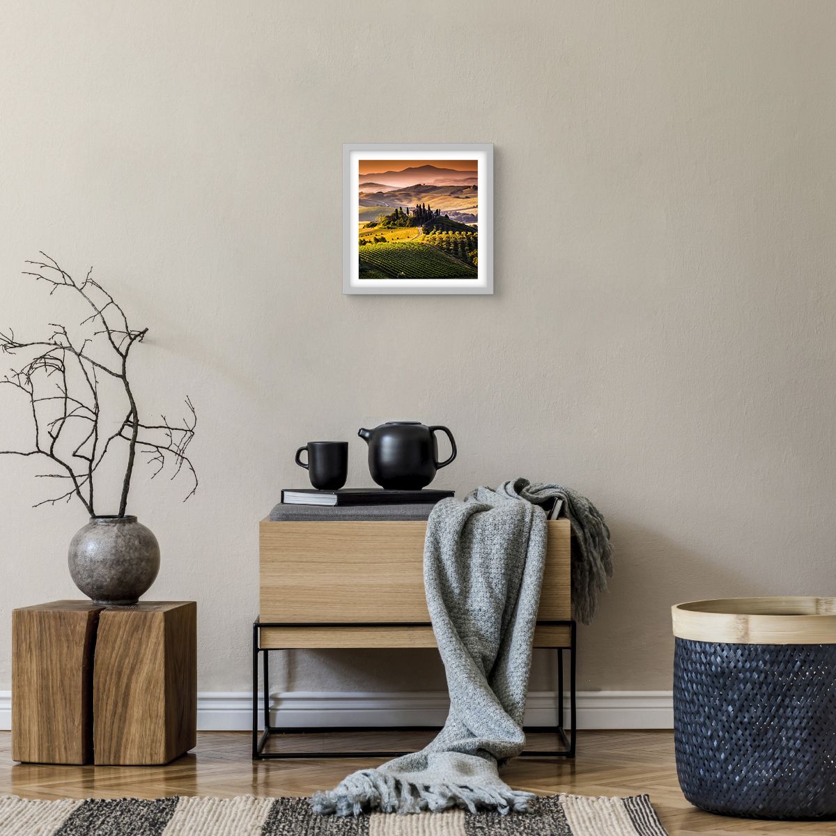 Affiche dans un cadre blanc Paysage, Affiche dans un cadre blanc Toscane, Affiche dans un cadre blanc Vignobles, Affiche dans un cadre blanc Voyages, Affiche dans un cadre blanc Italie