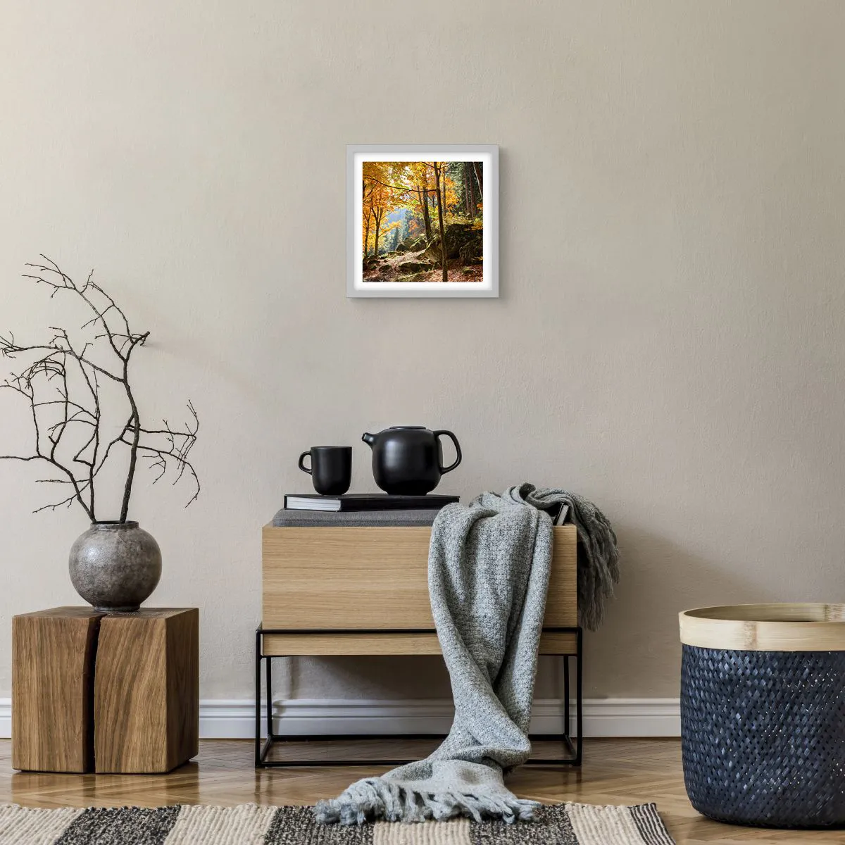 Póster en marco blanco - Tiempo de descanso - 30x30 cm