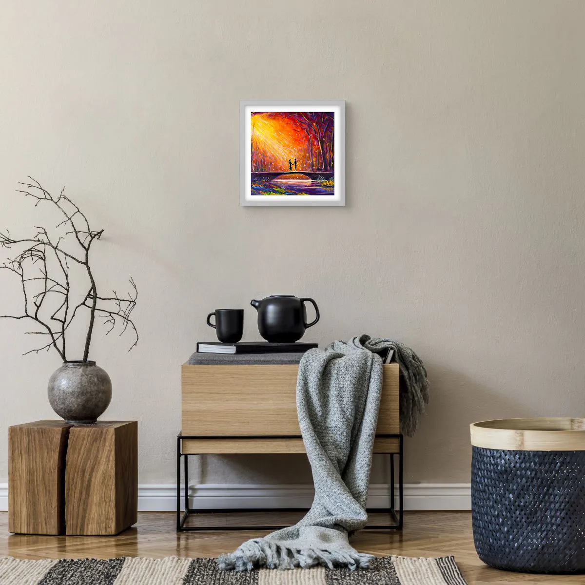 Poster in einem weißen Rahmen - Der Himmel liebt sie auch - 30x30 cm