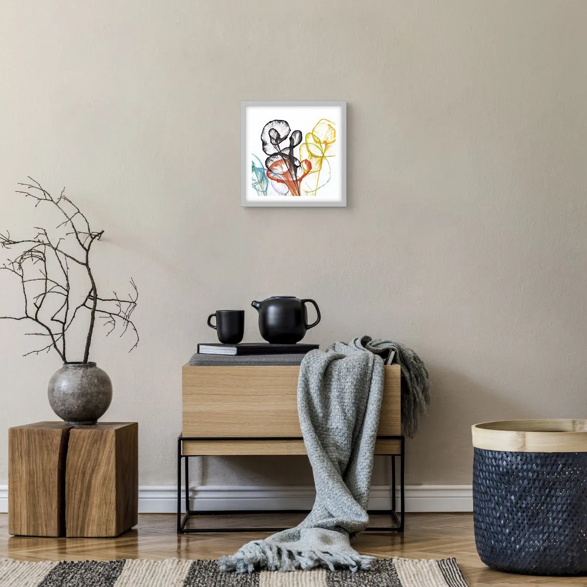 Affiche dans un cadre blanc - Poster - Fleurs avec une âme - 30x30 cm