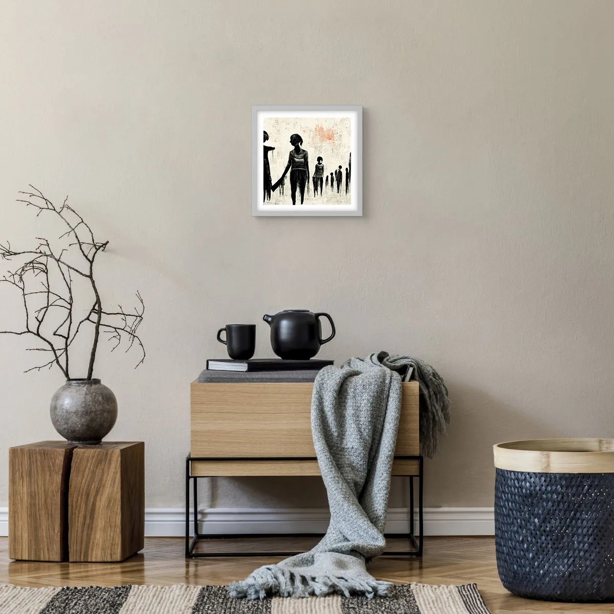 Affiche dans un cadre blanc - Poster - Contre la solitude - 30x30 cm