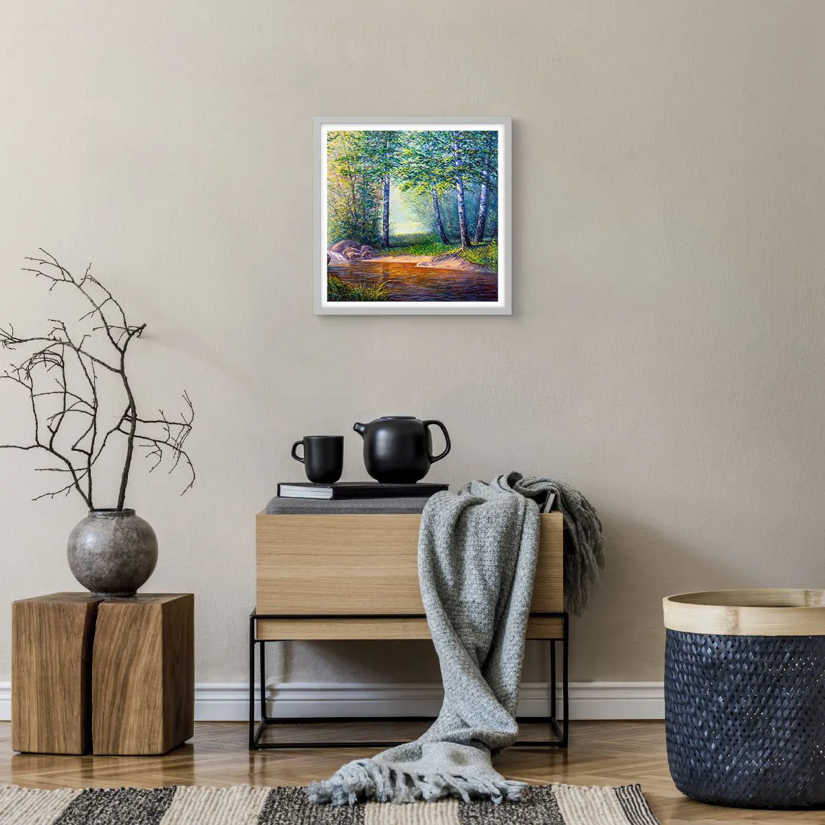 Poster in white frmae - Idyllic Scenery - 40x40 cm