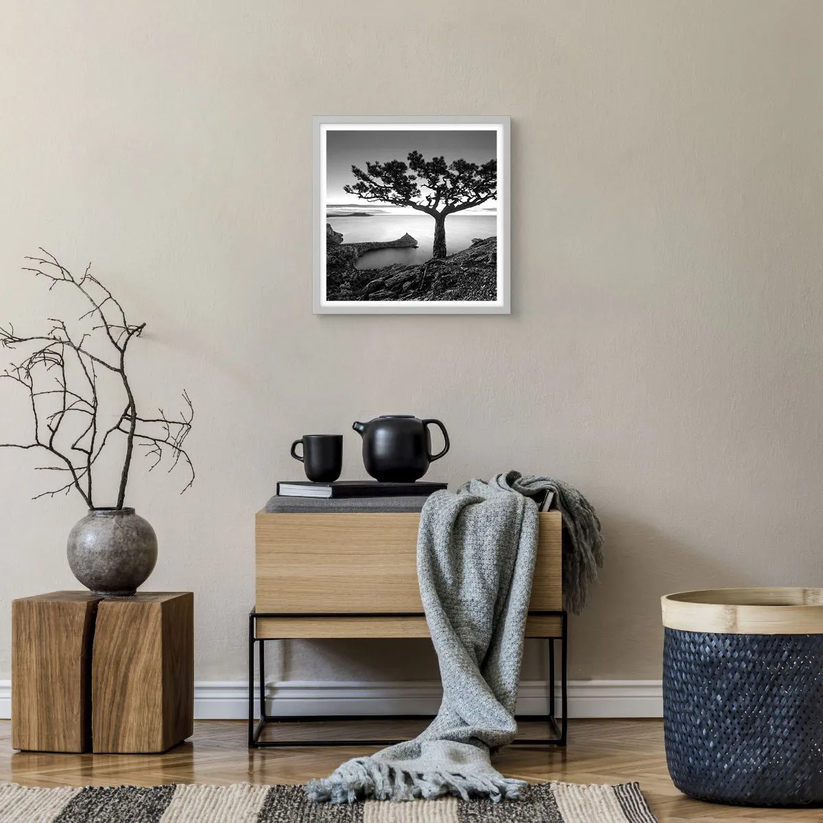 Poszter fekete keretben - Béke a horizontig - 40x40 cm