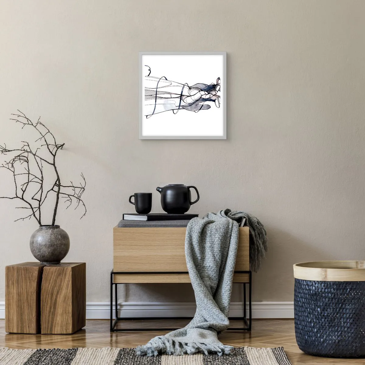 Poster in einem weißen Rahmen - Touch-Studie - 40x40 cm