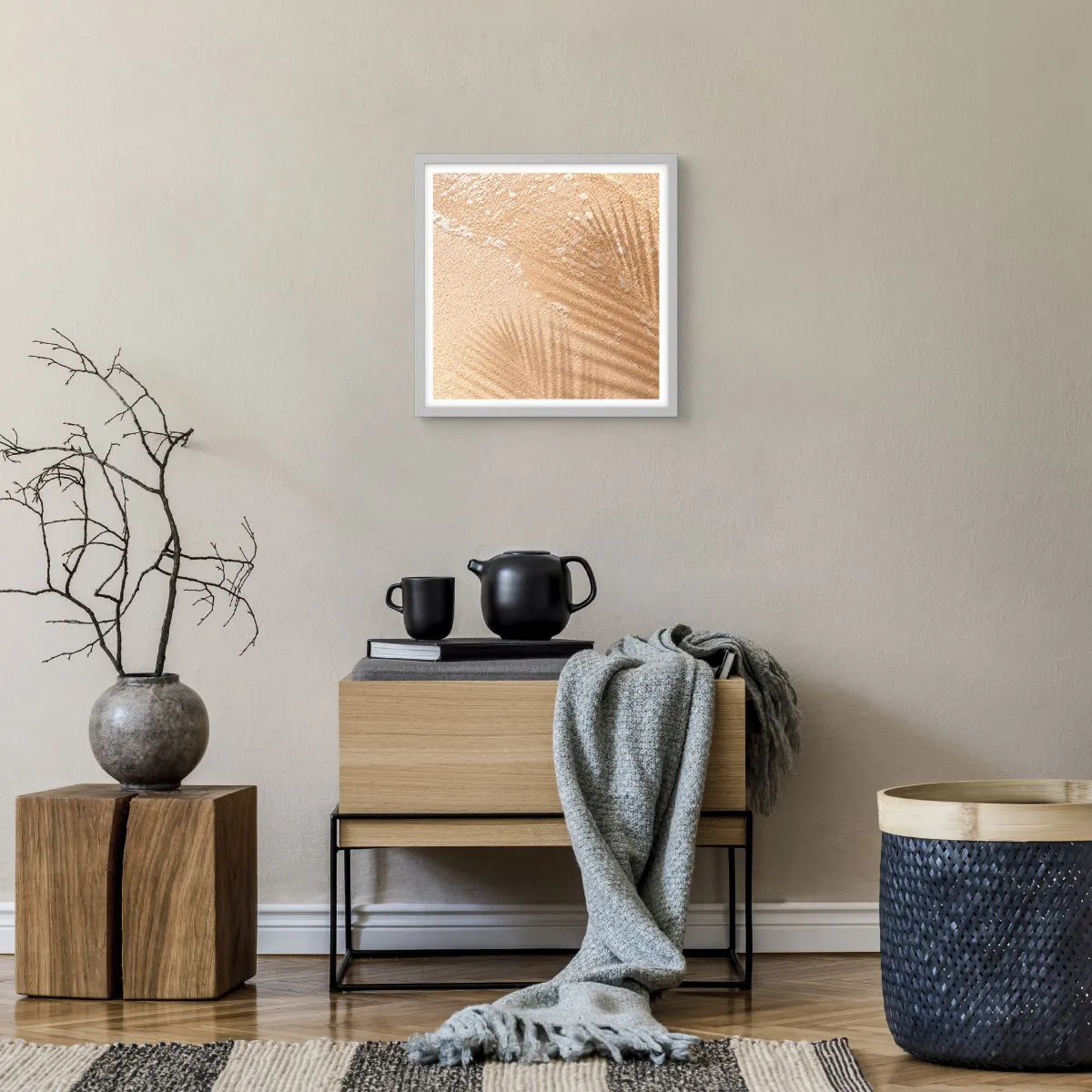 Poster în ramă albă - Umbra unei veri fierbinți - 40x40 cm