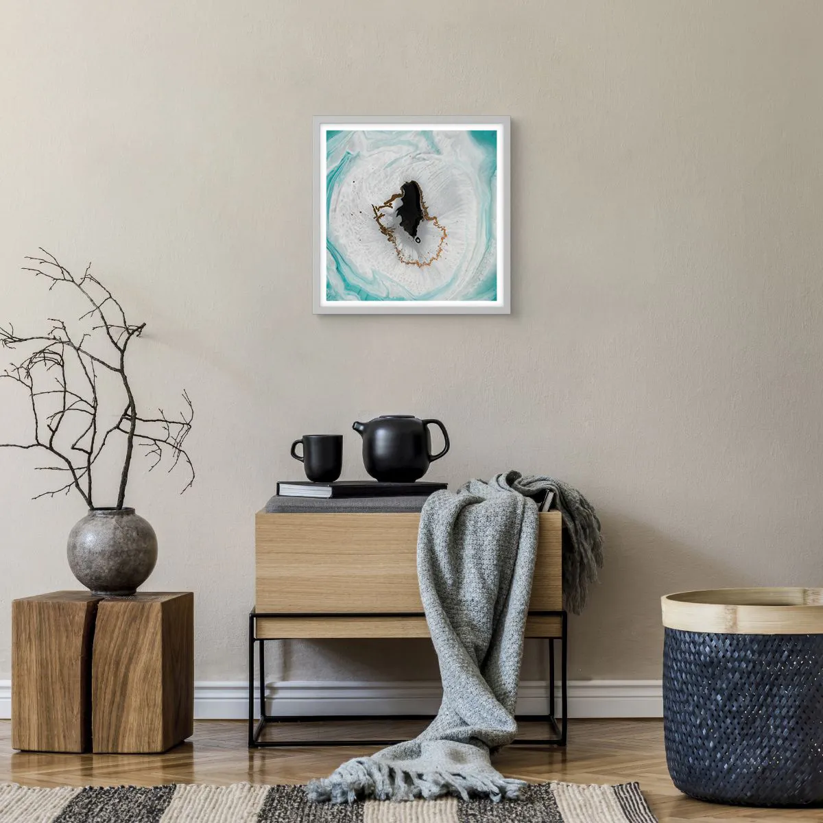 Affisch i vit ram - Att tränga in - 40x40 cm