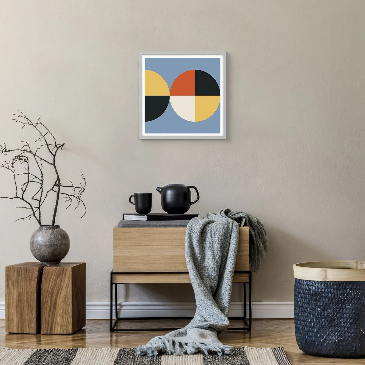 Plakát v bílém rámu - Koukej a počítej - 40x40 cm