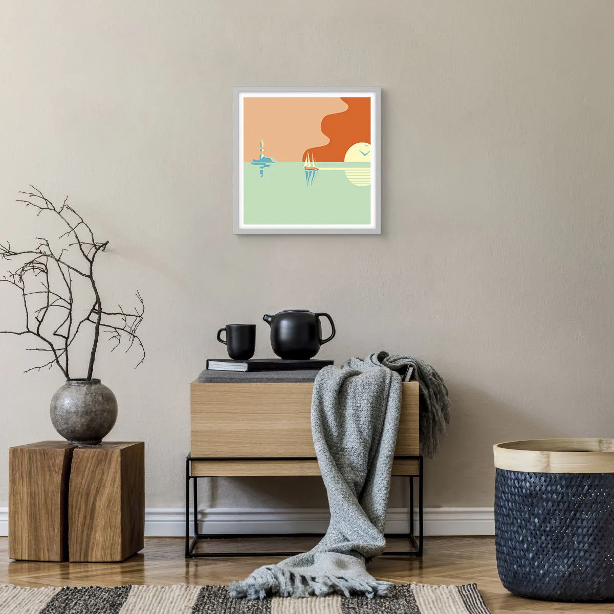 Poster in einem weißen Rahmen - Die perfekte Meereslandschaft - 40x40 cm