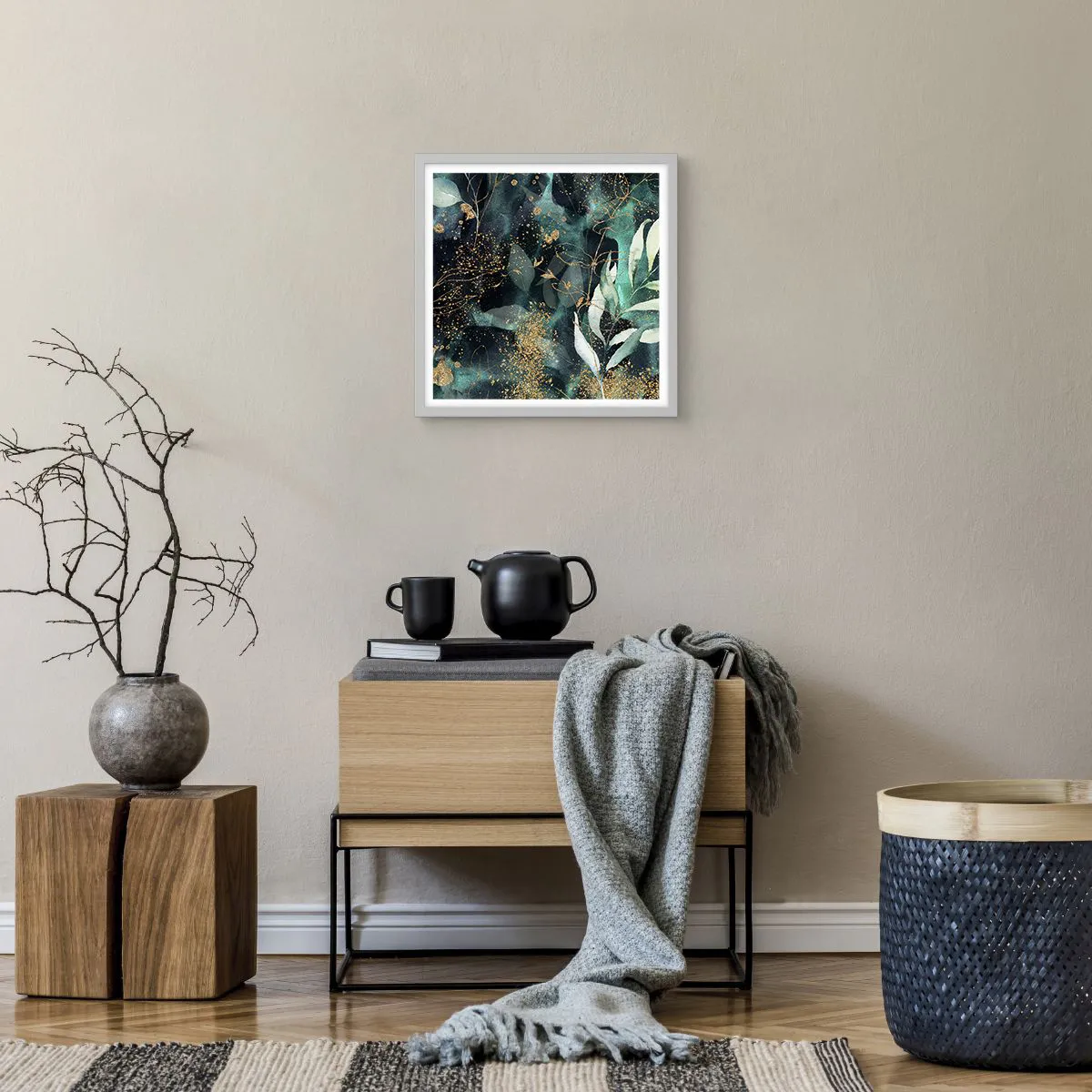 Plakát v bílém rámu - Kouzelná zahrada - 40x40 cm