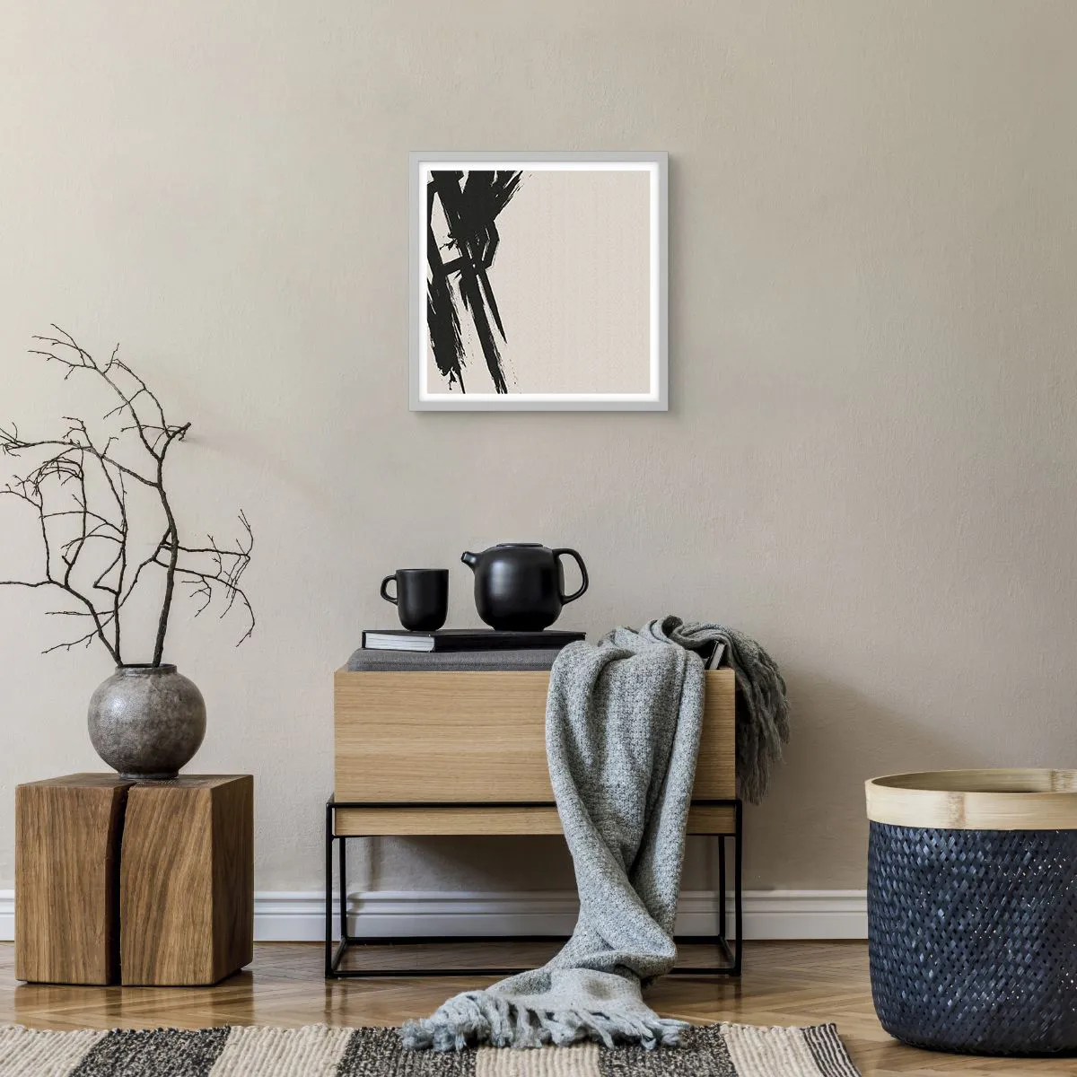 Affiche dans un cadre blanc - Poster - Ruée imparable - 40x40 cm