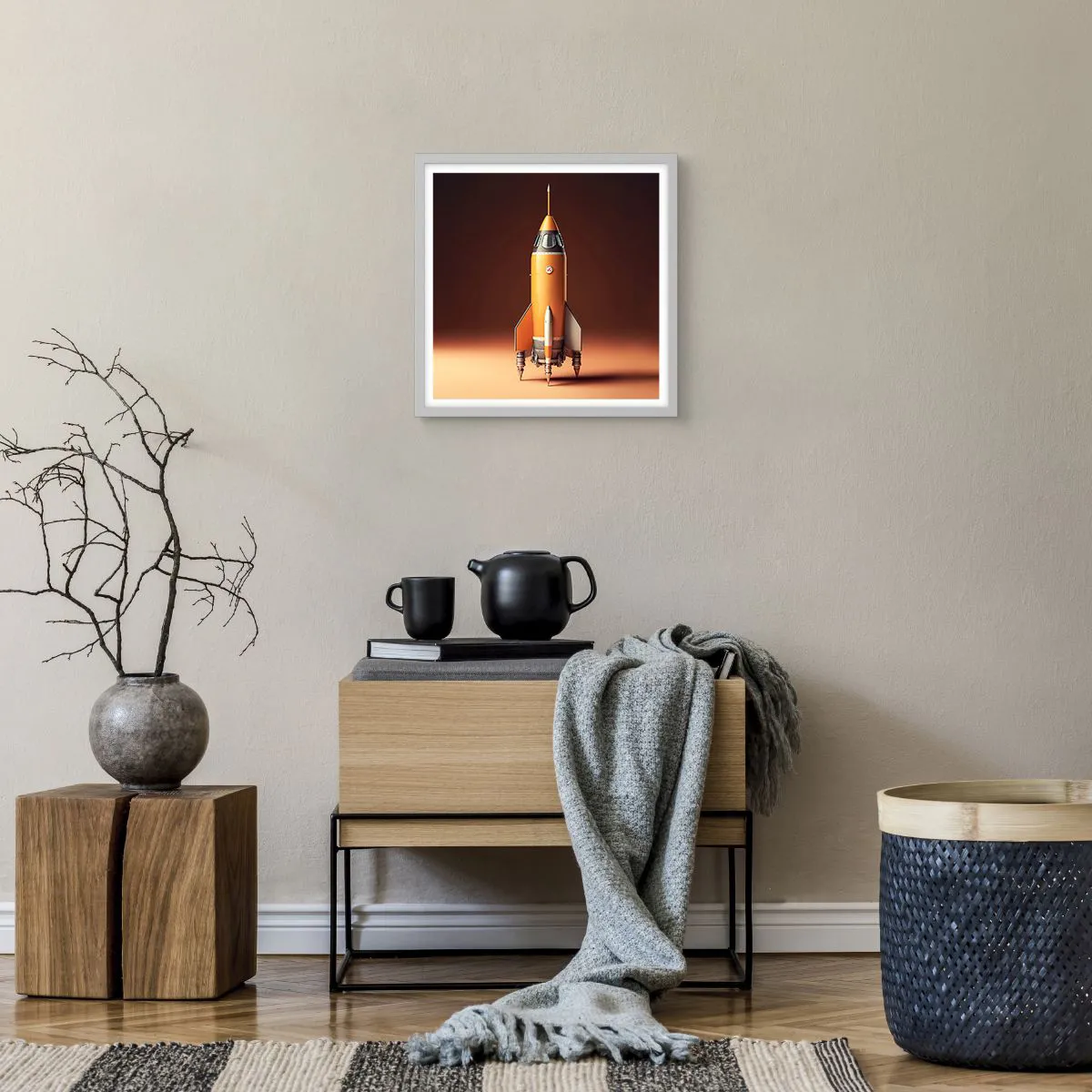 Affiche dans un cadre blanc - Poster - Ça commence par un rêve - 40x40 cm