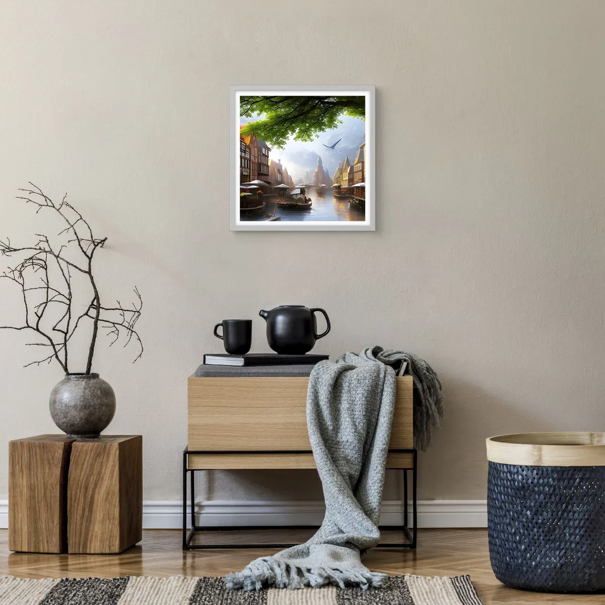 Poster in white frmae - Dutch Urban Landscape - 40x40 cm