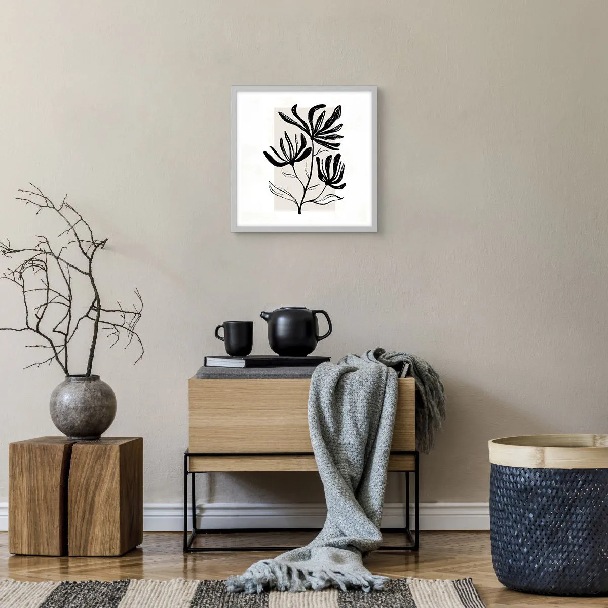 Poster in white frmae - Sketch for a Herbarium - 40x40 cm