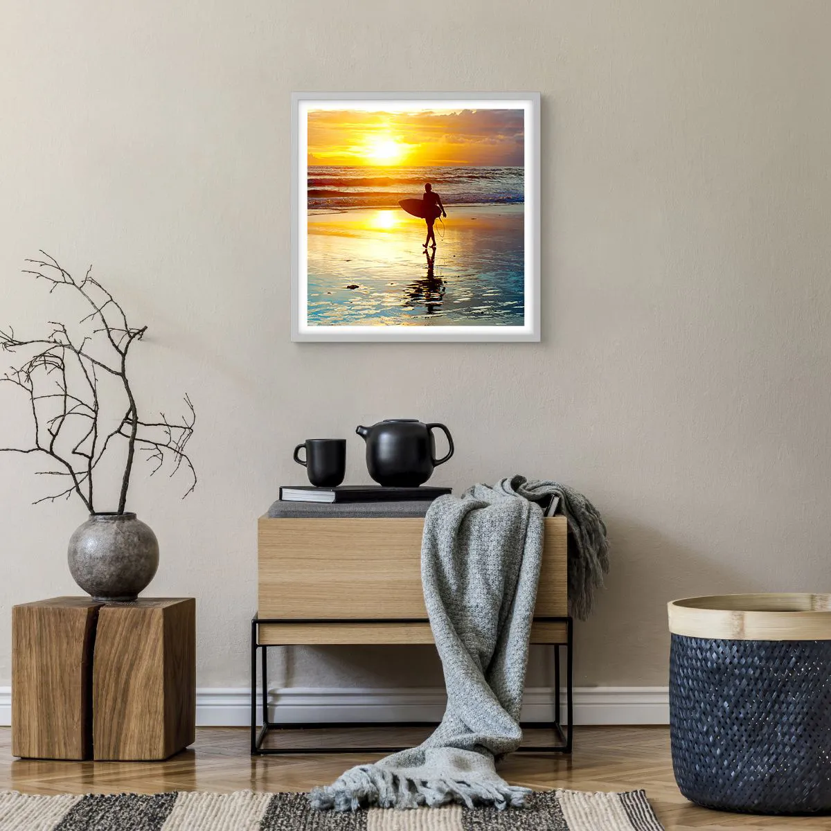 Pôster em moldura branca - O Retorno do Guerreiro - 50x50 cm