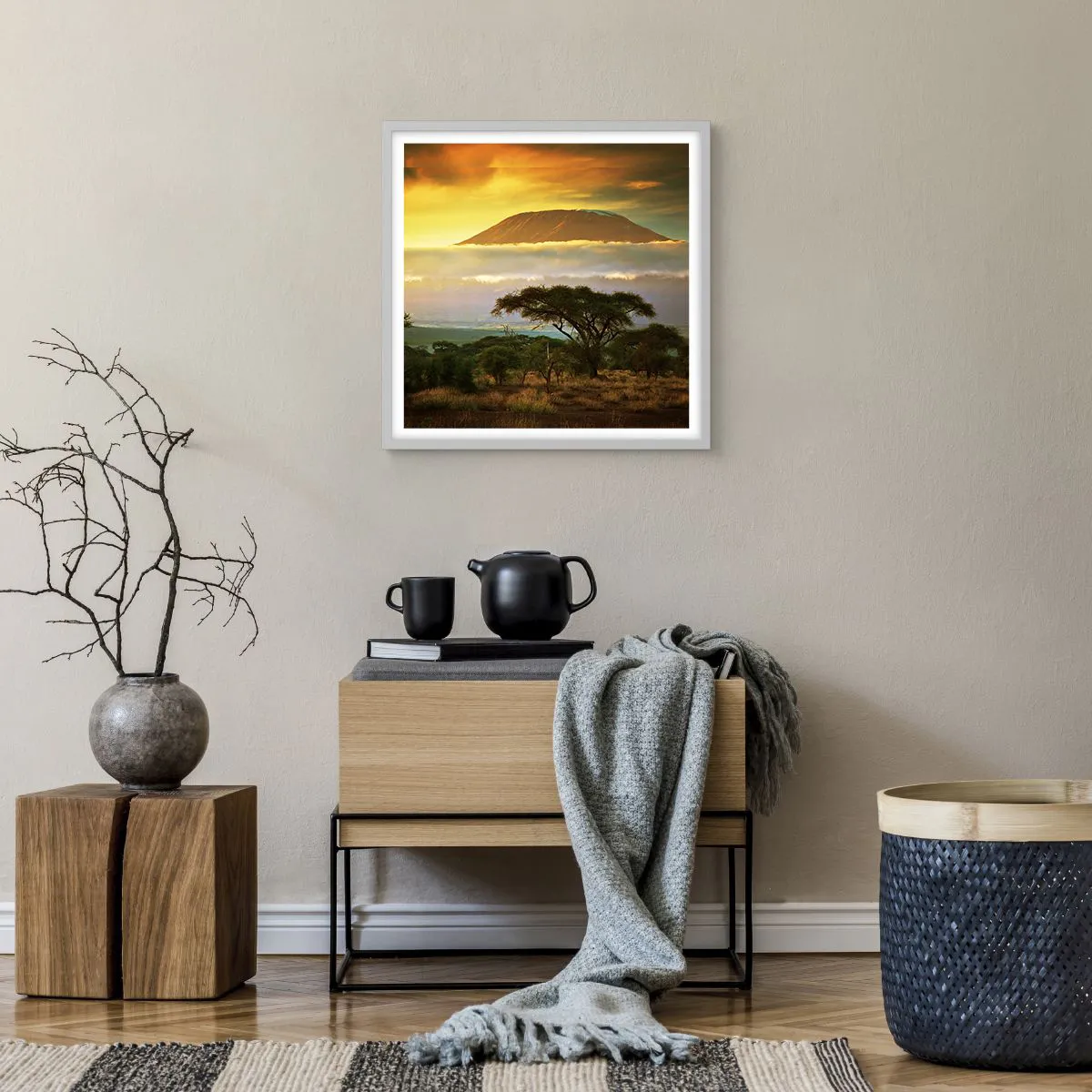 Poster în ramă albă - Visul unui călător - 50x50 cm