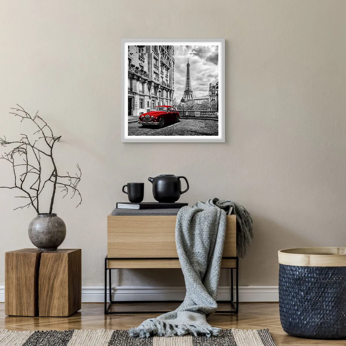 Plakat w białej ramie - Drapieżnik w mieście - 50x50 cm