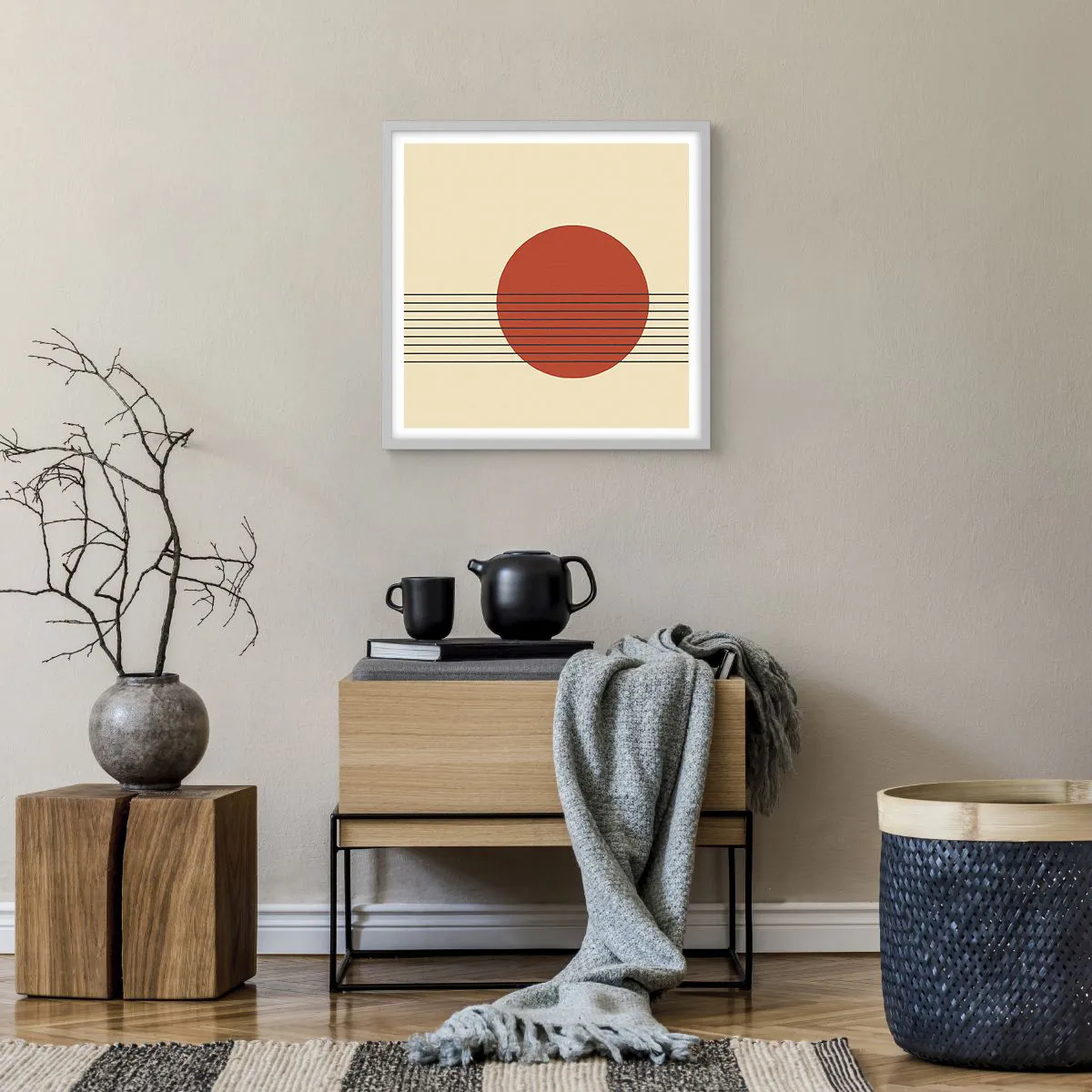 Poster in einem weißen Rahmen - Immer wieder und weiter - 50x50 cm