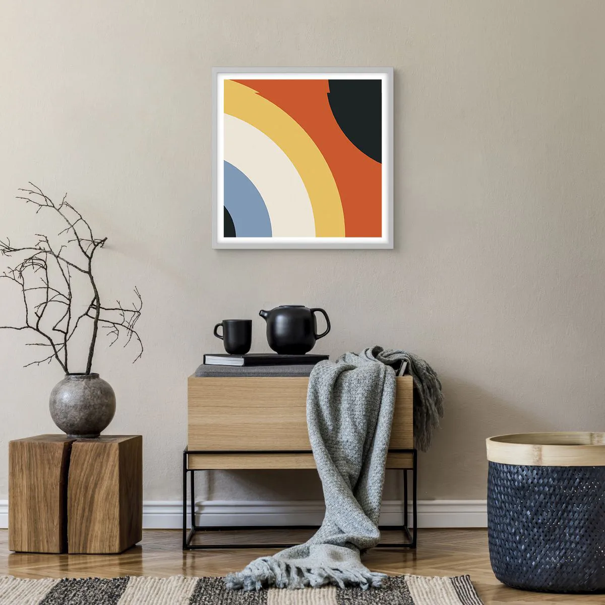 Póster en marco blanco - Círculo sobre círculo - 50x50 cm