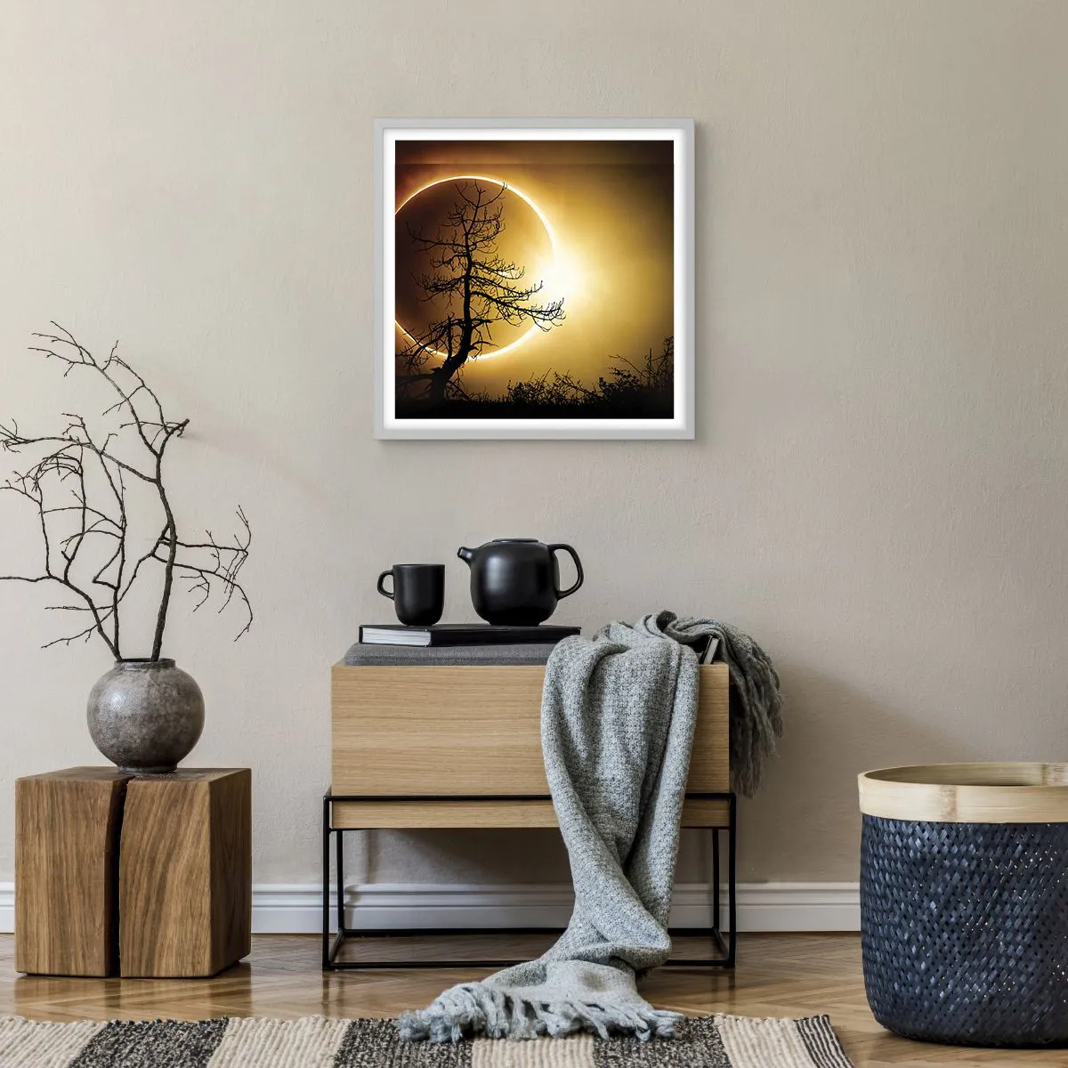 Poster in white frmae - Total Eclipse - 50x50 cm