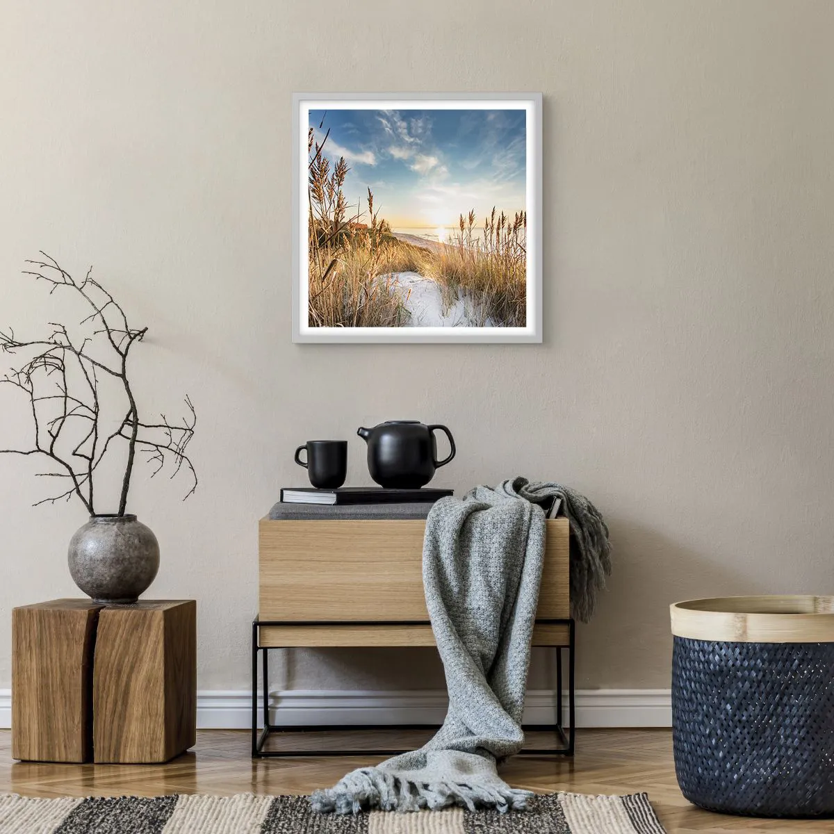 Poster in white frmae - Northern Beach - 50x50 cm