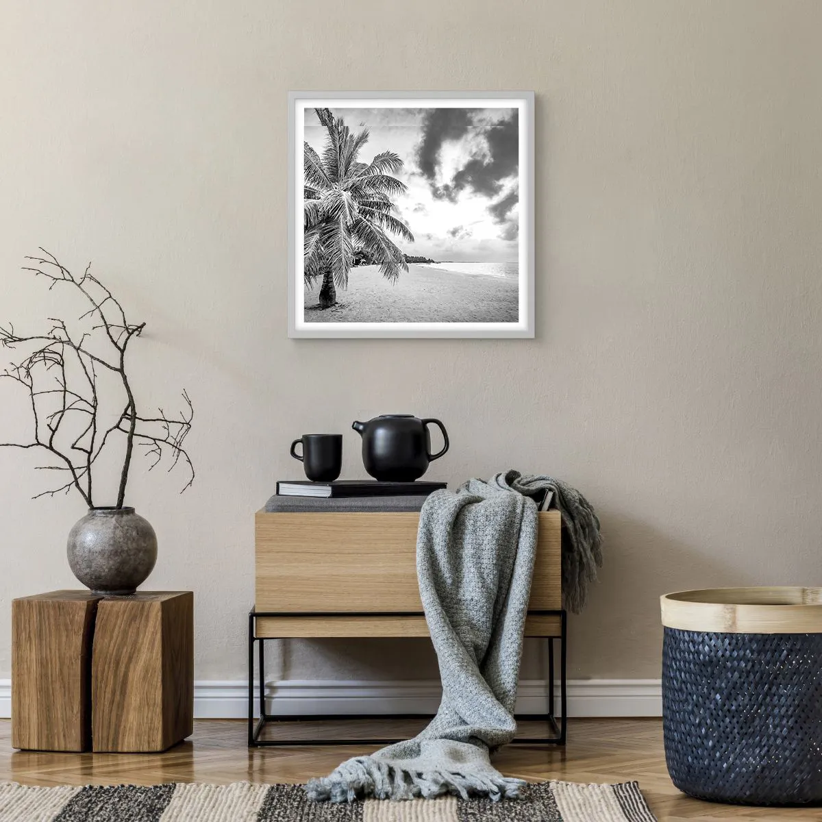 Affisch i vit ram - När du längtar efter ensamheten... - 50x50 cm