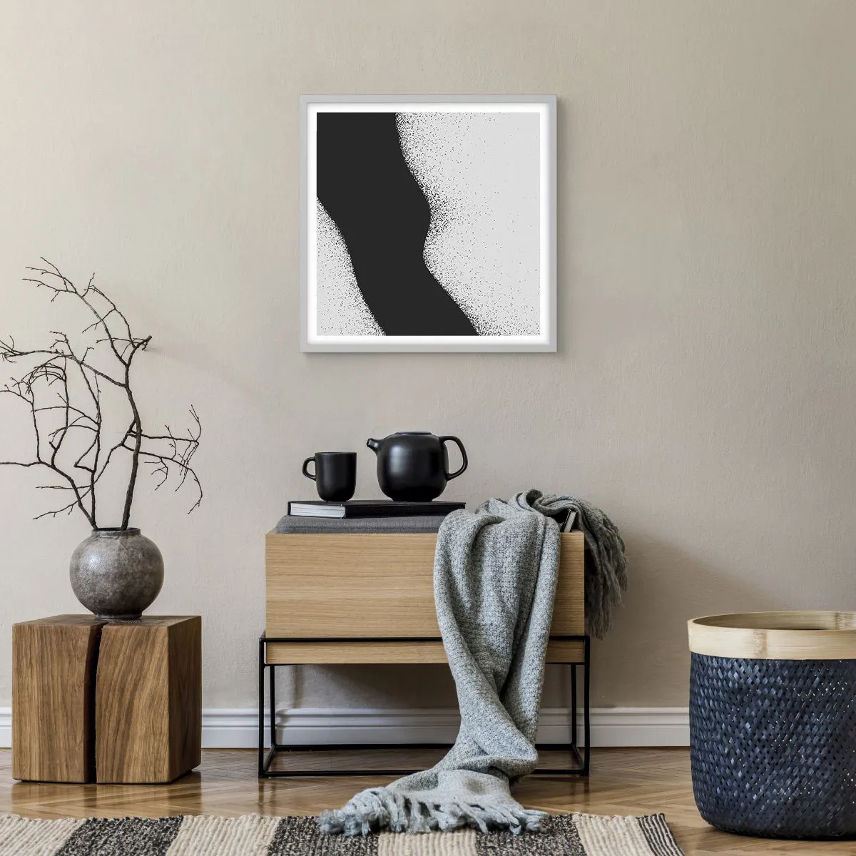 Poster in einem weißen Rahmen - Flüssiges Gleichgewicht - 50x50 cm
