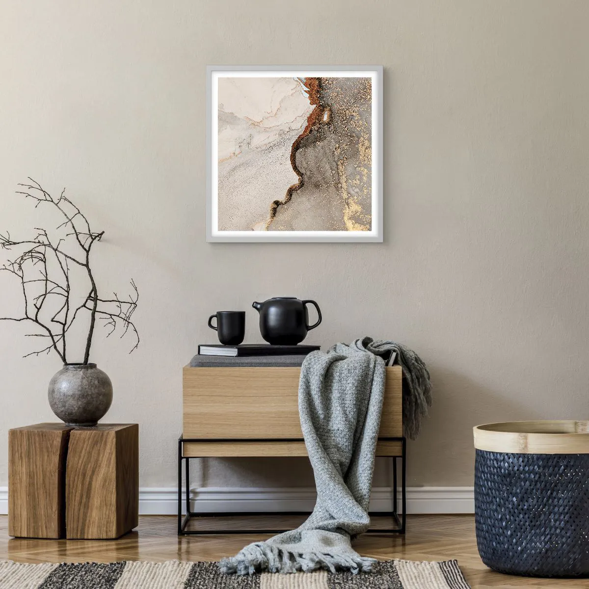 Affisch i vit ram - På färgernas gräns - 50x50 cm