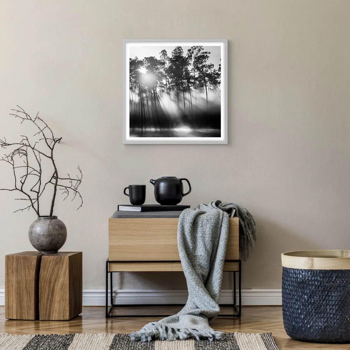 Póster en marco blanco - Sol imparable - 50x50 cm