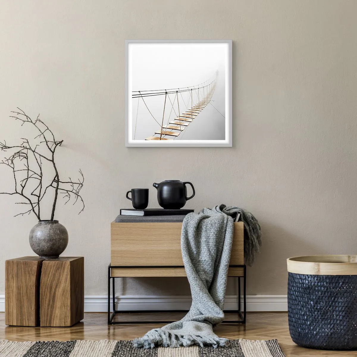 Affiche dans un cadre blanc - Poster - Où cela va-t-il te mener? - 50x50 cm