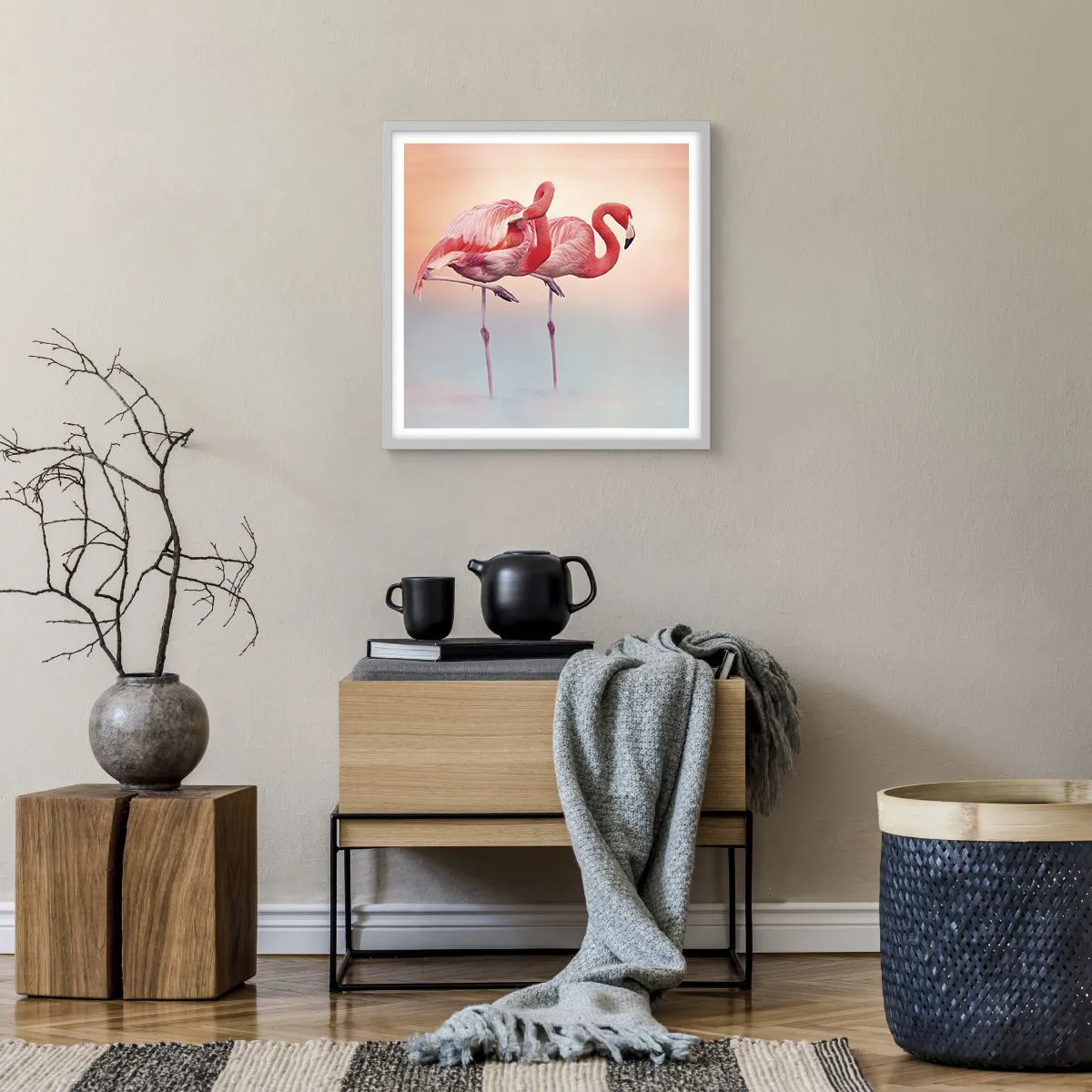 Plagát v bielom ráme - Vo farbe zapadajúceho slnka - 50x50 cm