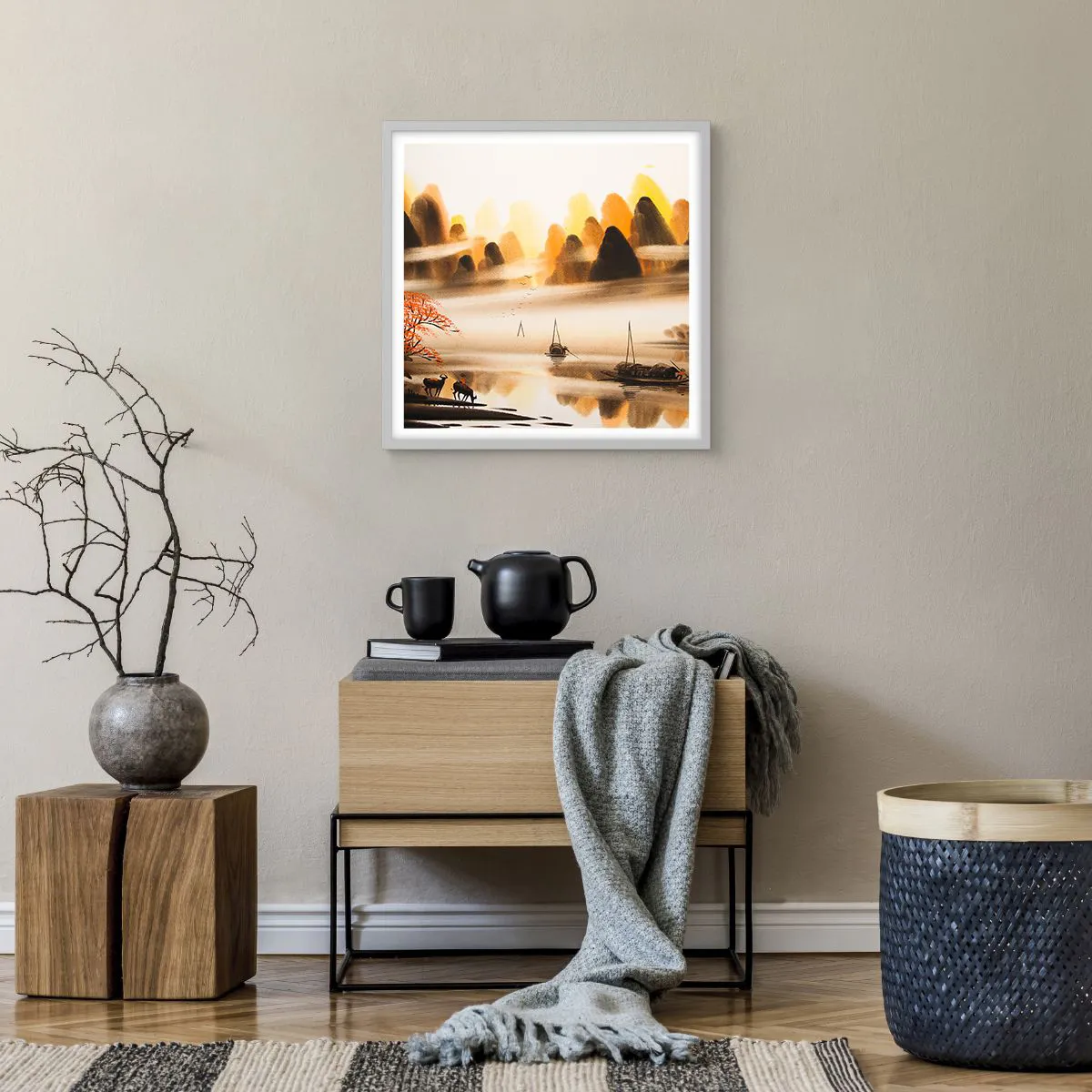 Poster in white frmae - Further than Far East - 50x50 cm