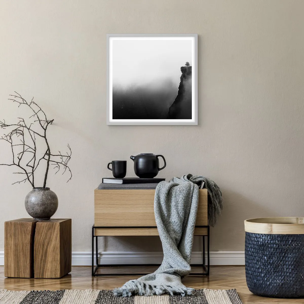 Poster in white frmae - On the Edge of the World - 50x50 cm