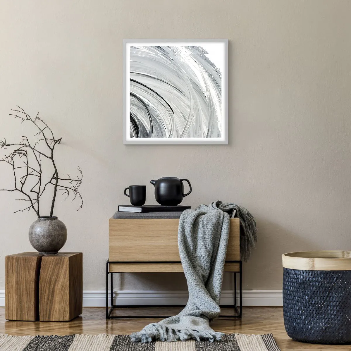 Poster in een witte lijst - Orbitale samenstelling - 50x50 cm