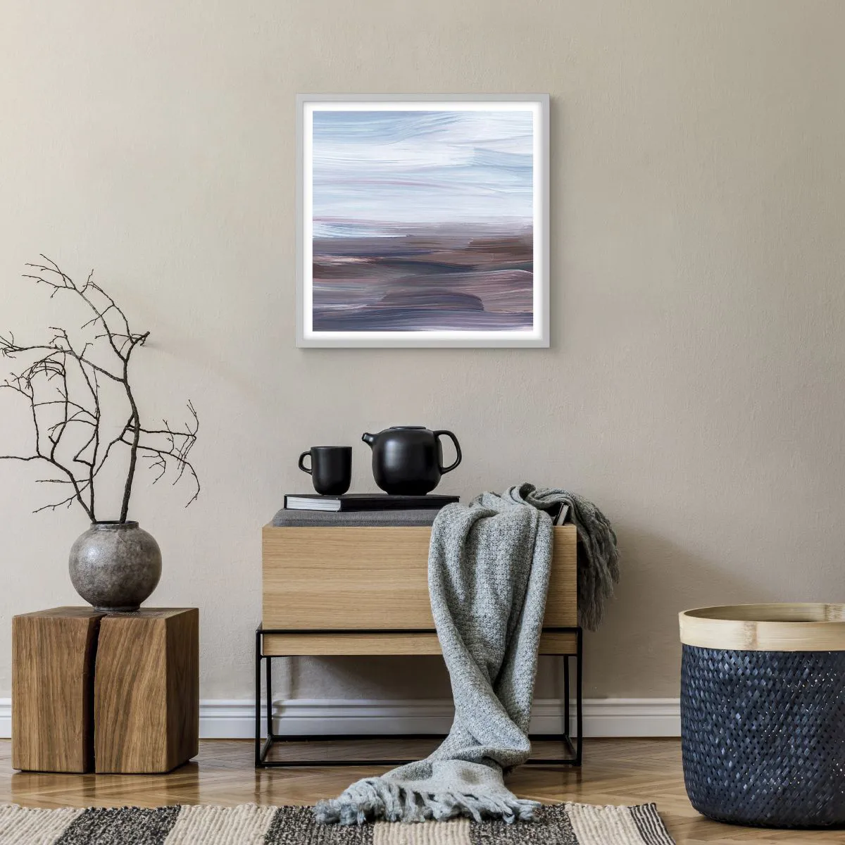 Poster in einem weißen Rahmen - Elemente: Wasser - 50x50 cm