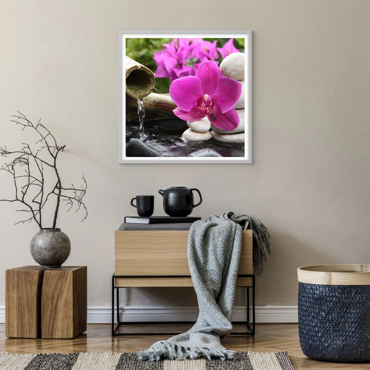 Poster in cornice bianca - E già ti riposi - 60x60 cm