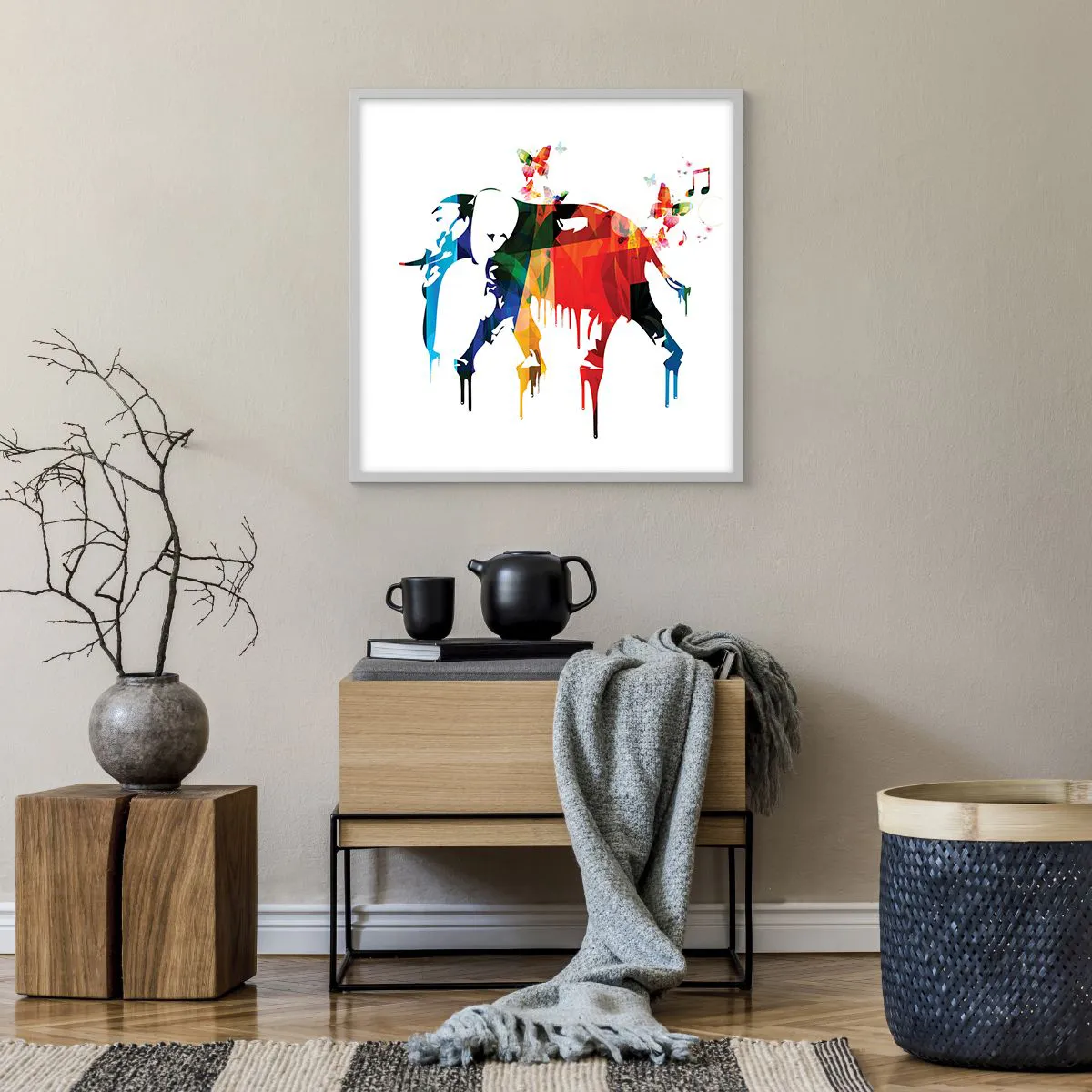 Affisch i vit ram - Var och en kan dansa - 60x60 cm