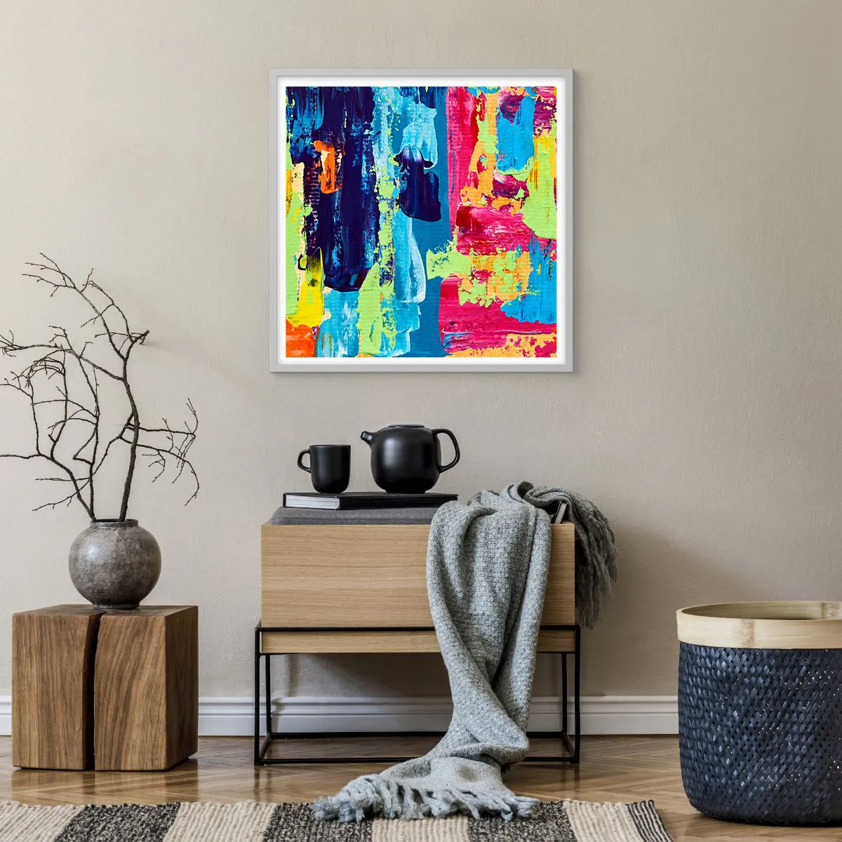 Poster in white frmae - Life Is Beautiful! - 60x60 cm