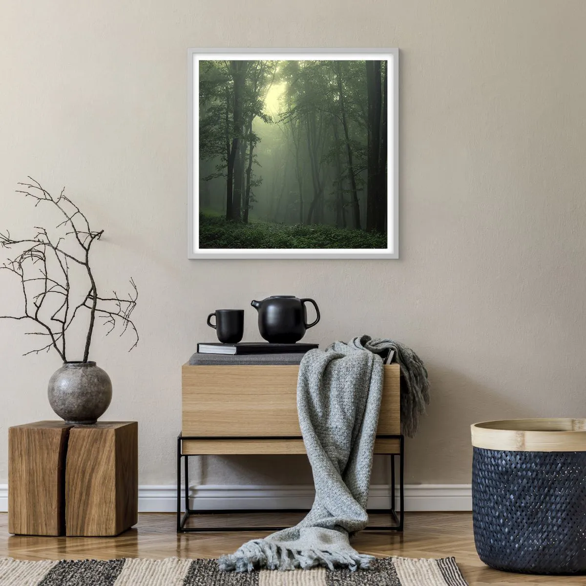 Poster in white frmae - Before It Wakes Up - 60x60 cm