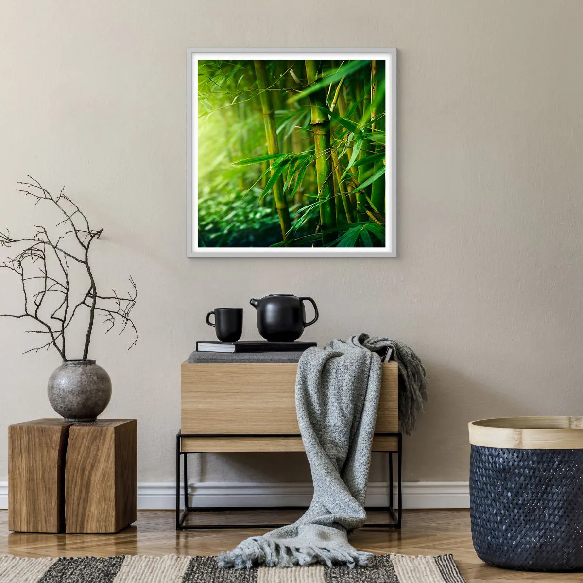 Affiche dans un cadre blanc - Poster - Apprenez à connaître le vert lui-même - 60x60 cm