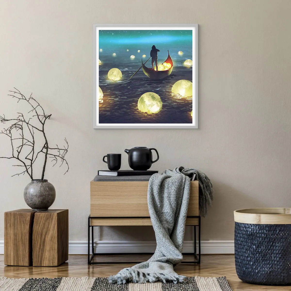 Póster en marco blanco - Cosas que los filósofos nunca soñaron - 60x60 cm